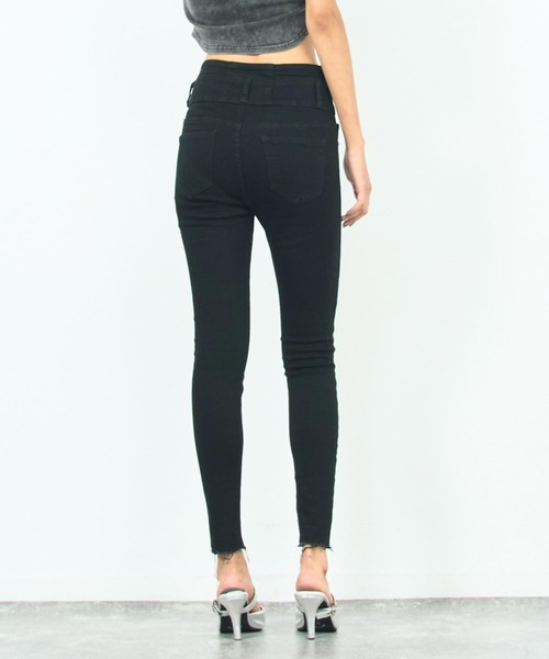 ANAP（アナップ）の「ハイウエストデニムスキニーパンツ（デニムパンツ・レディース・ブラック/ブルー/スミクロ/ライトブルー・S/M/L）」の8枚目の写真