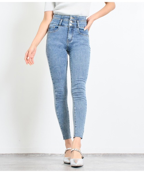 ANAP（アナップ）の「ハイウエストデニムスキニーパンツ（デニムパンツ・レディース・ブラック/ブルー/スミクロ/ライトブルー・S/M/L）」の16枚目の写真