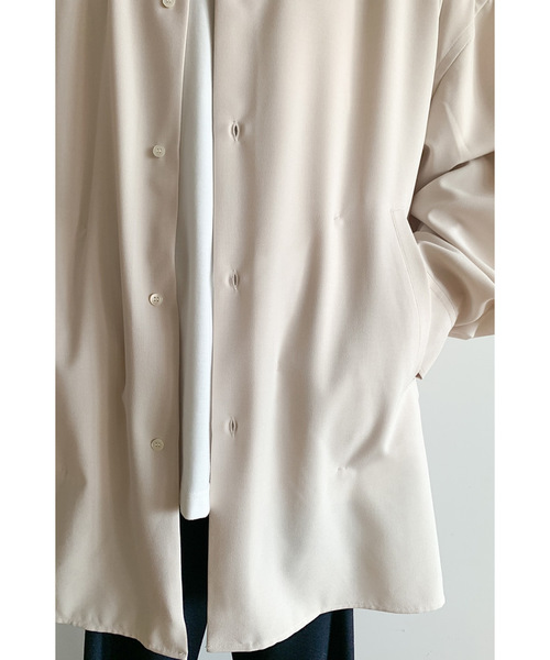 CLANE(クラネ)の「クラネ オム CLANE HOMME / オーバーサイズシャツ OVER SIZE SHIRT(シャツ/ブラウス・メンズ・ホワイト/ブラック・2/1)」の3枚目の写真