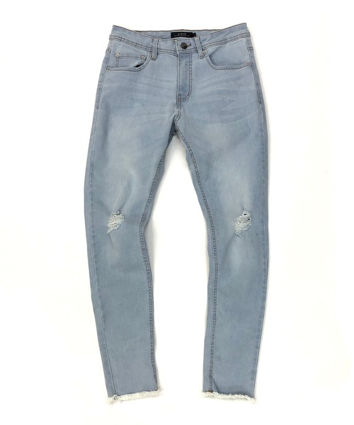 JILL BLAZE（ジルブレイズ）の「10オンス ストレッチデニム / ダメージ キャロット スキニー デニム パンツ（デニムパンツ・メンズ・ブラック/インディゴブルー/ライトインディゴブルー・M/L/LL）」の5枚目の写真