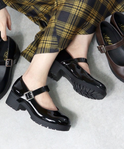 セール】AAA / 厚底チャンキーヒールメリージェーンパンプス