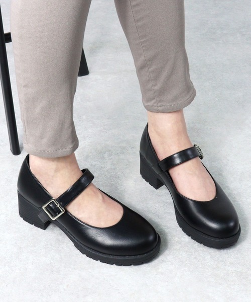 AAA+（サンエープラス）の「AAA / 厚底チャンキーヒールメリージェーンパンプス(3582)　厚底軽量タンクソール（ドレスシューズ・レディース・ブラック/ブラック系その他/ダークブラウン/アイボリー・38/36/37/40/39/35/41/42）」の10枚目の写真