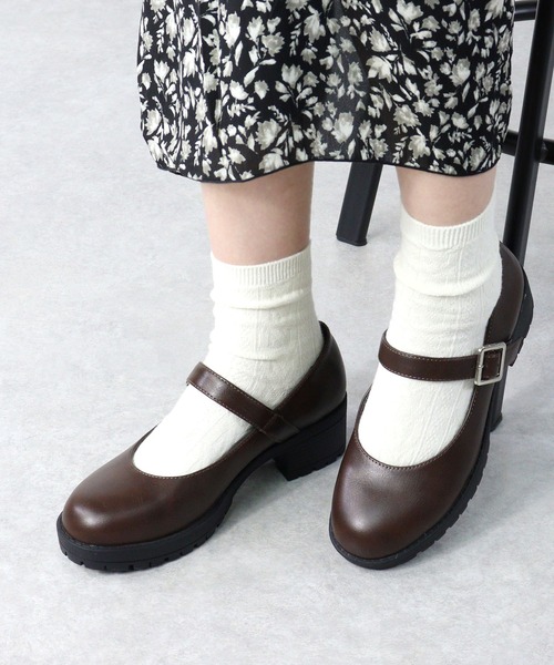 AAA+（サンエープラス）の「AAA / 厚底チャンキーヒールメリージェーンパンプス(3582)　厚底軽量タンクソール（ドレスシューズ・レディース・ブラック/ブラック系その他/ダークブラウン/アイボリー・38/36/37/40/39/35/41/42）」の14枚目の写真