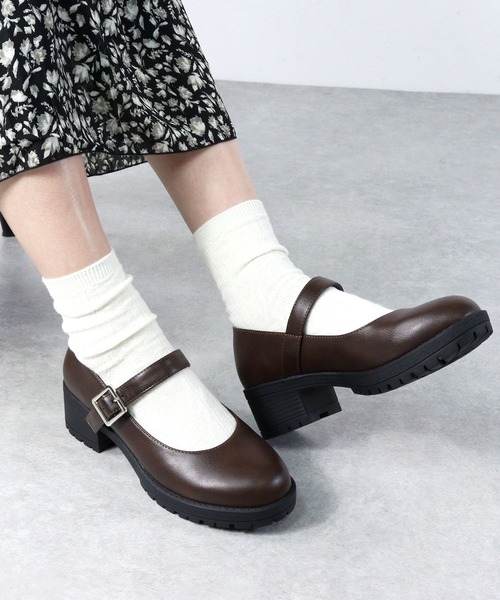 AAA+（サンエープラス）の「AAA / 厚底チャンキーヒールメリージェーンパンプス(3582)　厚底軽量タンクソール（ドレスシューズ・レディース・ブラック/ブラック系その他/ダークブラウン/アイボリー・38/36/37/40/39/35/41/42）」の15枚目の写真