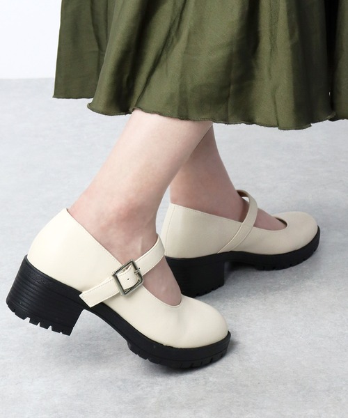 AAA+（サンエープラス）の「AAA / 厚底チャンキーヒールメリージェーンパンプス(3582)　厚底軽量タンクソール（ドレスシューズ・レディース・ブラック/ブラック系その他/ダークブラウン/アイボリー・38/36/37/40/39/35/41/42）」の19枚目の写真