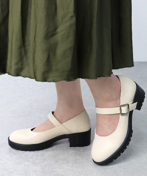 AAA+（サンエープラス）の「AAA / 厚底チャンキーヒールメリージェーンパンプス(3582)　厚底軽量タンクソール（ドレスシューズ・レディース・ブラック/ブラック系その他/ダークブラウン/アイボリー・38/36/37/40/39/35/41/42）」の20枚目の写真