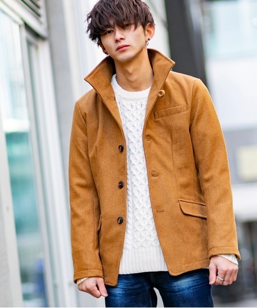 Beno（ビーノ）の「ライトメルトン / イタリアンカラー スタイリッシュ コンパクト ジャケット（テーラードジャケット・メンズ・チャコールグレー/ライトグレー/ブラック/ネイビー/キャメル・LL/M/L）」の2枚目の写真