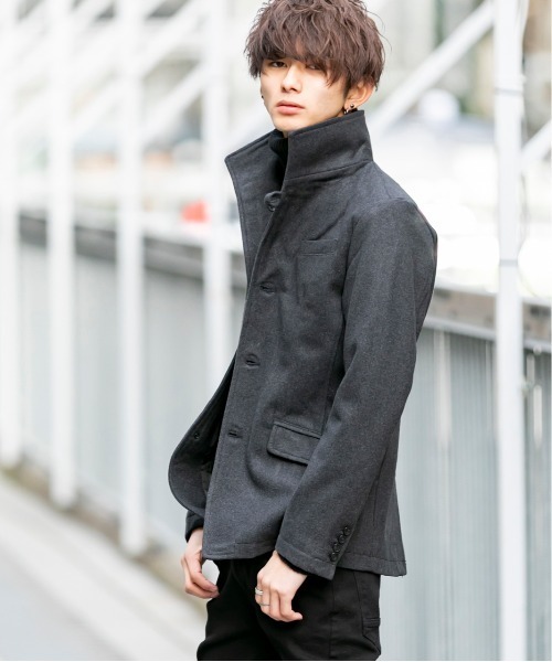 Beno（ビーノ）の「ライトメルトン / イタリアンカラー スタイリッシュ コンパクト ジャケット（テーラードジャケット・メンズ・チャコールグレー/ライトグレー/ブラック/ネイビー/キャメル・LL/M/L）」の19枚目の写真