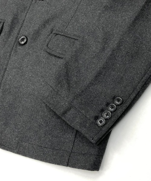Beno（ビーノ）の「ライトメルトン / イタリアンカラー スタイリッシュ コンパクト ジャケット（テーラードジャケット・メンズ・チャコールグレー/ライトグレー/ブラック/ネイビー/キャメル・LL/M/L）」の7枚目の写真