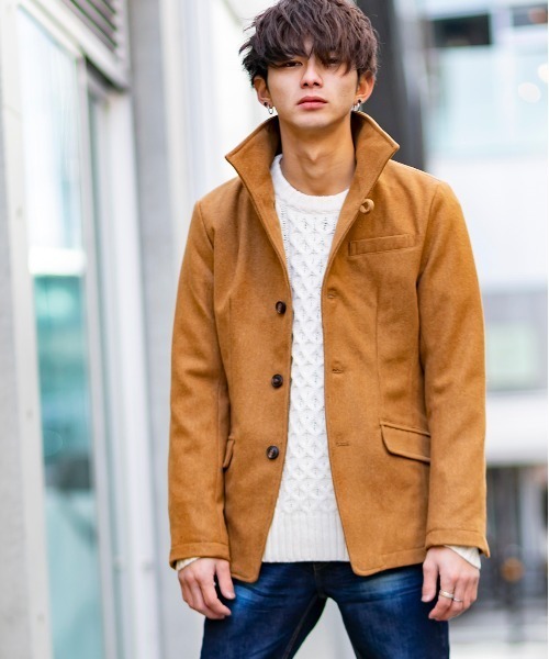 Beno（ビーノ）の「ライトメルトン / イタリアンカラー スタイリッシュ コンパクト ジャケット（テーラードジャケット・メンズ・チャコールグレー/ライトグレー/ブラック/ネイビー/キャメル・LL/M/L）」の22枚目の写真