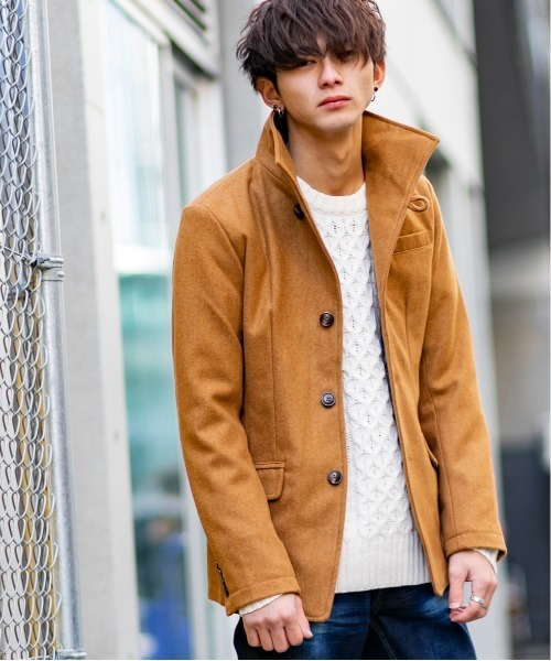 Beno（ビーノ）の「ライトメルトン / イタリアンカラー スタイリッシュ コンパクト ジャケット（テーラードジャケット・メンズ・チャコールグレー/ライトグレー/ブラック/ネイビー/キャメル・LL/M/L）」の21枚目の写真