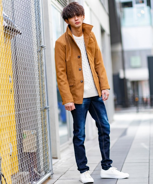 Beno（ビーノ）の「ライトメルトン / イタリアンカラー スタイリッシュ コンパクト ジャケット（テーラードジャケット・メンズ・チャコールグレー/ライトグレー/ブラック/ネイビー/キャメル・LL/M/L）」の20枚目の写真