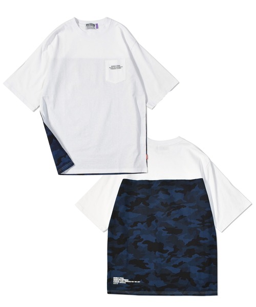 DOUBLE STEAL(ダブルスティール)の「Back Fabric Tee(Tシャツ/カットソー・メンズ・ブラック系その他2/ホワイト系その他2/ホワイト系その他/ブラック系その他・LARGE/MEDIUM/X-LARGE)」の1枚目の写真
