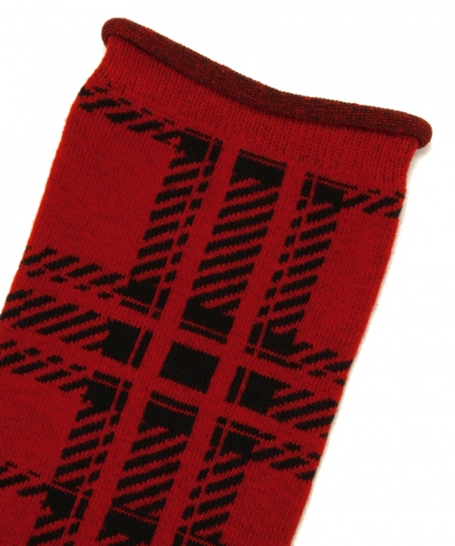 Another Edition(アナザーエディション)の「AE CHK SKS◆(ソックス/靴下・レディース・ホワイト/レッド/ネイビー・フリー)」の7枚目の写真