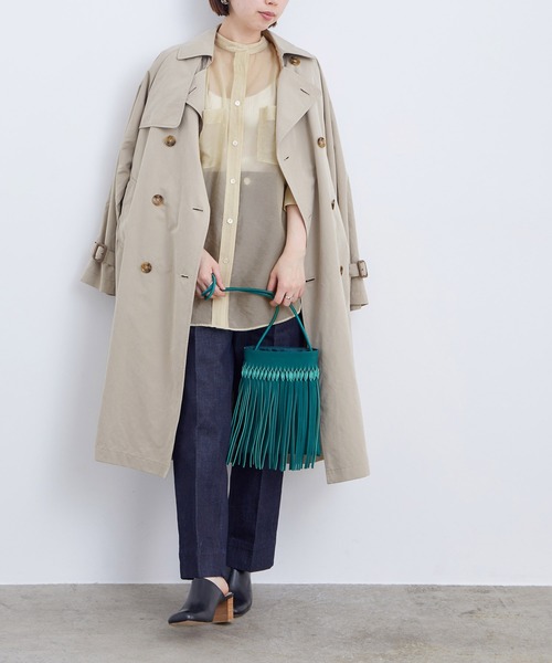 ADAM ET ROPE'（アダムエロペ）の「バンドカラーシアーシャツ（シャツ/ブラウス・レディース・ブラウン/パープル/イエロー/ホワイト系その他・FREE）」の9枚目の写真