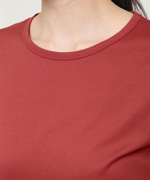 SUNSPEL（サンスペル）の「SUNSPEL / WOMEN’S Q82 PLAIN（Tシャツ/カットソー・レディース・ブラウン/ピンク/セージグリーン/チェリーレッド・1/2）」の11枚目の写真