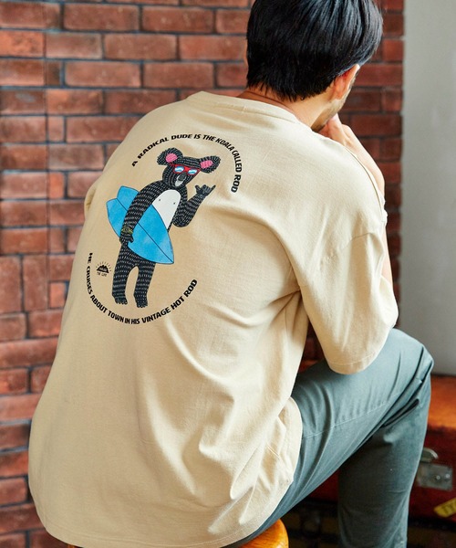 MULGA（モルガ）の「MULGA/モルガ 別注 ビッグシルエット ロゴ刺繍/背面プリント 半袖Tee（Tシャツ/カットソー・メンズ・ホワイト/ブラック/ベージュ/ホワイト系その他/ブラック系その他/ベージュ系その他/ホワイト系その他2/ホワイト系その他3/ブラック系その他2/ブラック系その他3/ベージュ系その他2/ベージュ系その他3・FREE）」の10枚目の写真