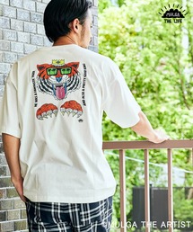 MULGA/モルガ 別注 ビッグシルエット ロゴ刺繍/背面プリント 半袖Tee