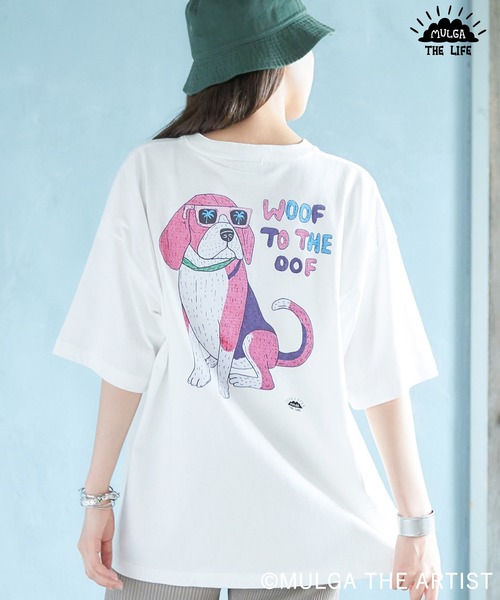 MULGA（モルガ）の「MULGA/モルガ 別注 ビッグシルエット ロゴ刺繍/背面プリント 半袖Tee（Tシャツ/カットソー・メンズ・ホワイト/ブラック/ベージュ/ホワイト系その他/ブラック系その他/ベージュ系その他/ホワイト系その他2/ホワイト系その他3/ブラック系その他2/ブラック系その他3/ベージュ系その他2/ベージュ系その他3・FREE）」の3枚目の写真