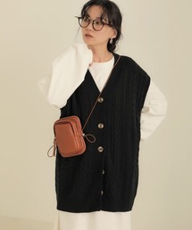 【WEB限定】前開きロングニットベスト