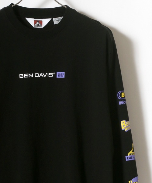 BEN DAVIS(ベンデイビス)の「BEN DAVIS/ベンデイビス 袖プリント バナーロゴ ロングスリーブTシャツ(Tシャツ/カットソー・メンズ・ホワイト/ブラック/ベージュ/パープル・S/M/L/XL)」の3枚目の写真