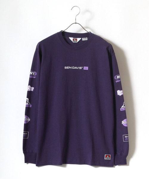 BEN DAVIS(ベンデイビス)の「BEN DAVIS/ベンデイビス 袖プリント バナーロゴ ロングスリーブTシャツ(Tシャツ/カットソー・メンズ・ホワイト/ブラック/ベージュ/パープル・S/M/L/XL)」の7枚目の写真