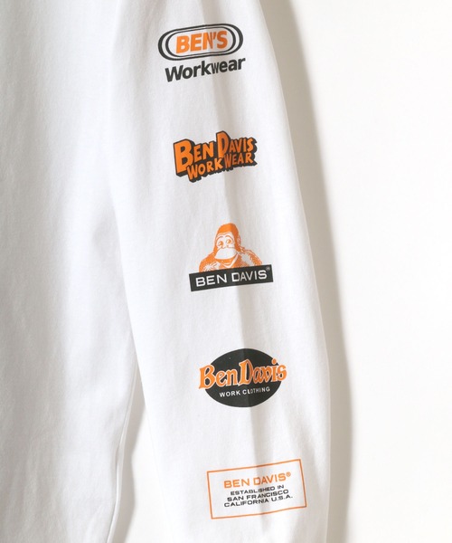 BEN DAVIS(ベンデイビス)の「BEN DAVIS/ベンデイビス 袖プリント バナーロゴ ロングスリーブTシャツ(Tシャツ/カットソー・メンズ・ホワイト/ブラック/ベージュ/パープル・S/M/L/XL)」の11枚目の写真