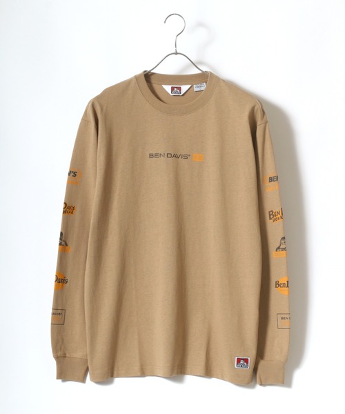 BEN DAVIS(ベンデイビス)の「BEN DAVIS/ベンデイビス 袖プリント バナーロゴ ロングスリーブTシャツ(Tシャツ/カットソー・メンズ・ホワイト/ブラック/ベージュ/パープル・S/M/L/XL)」の6枚目の写真