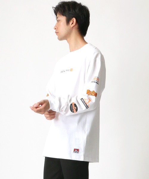 BEN DAVIS(ベンデイビス)の「BEN DAVIS/ベンデイビス 袖プリント バナーロゴ ロングスリーブTシャツ(Tシャツ/カットソー・メンズ・ホワイト/ブラック/ベージュ/パープル・S/M/L/XL)」の13枚目の写真