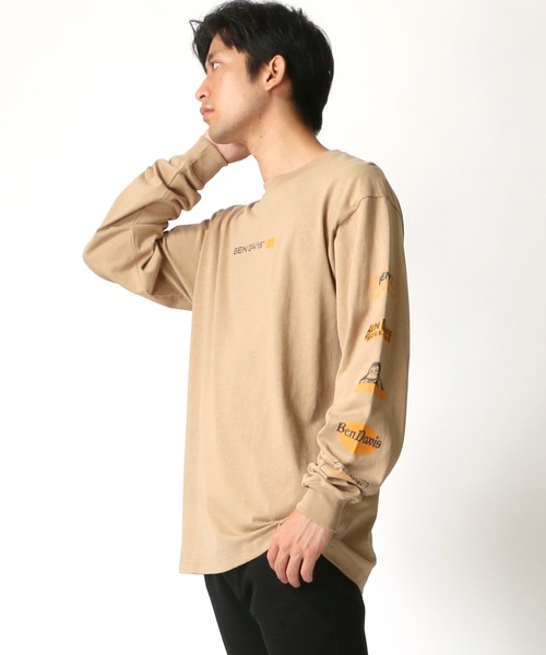 BEN DAVIS(ベンデイビス)の「BEN DAVIS/ベンデイビス 袖プリント バナーロゴ ロングスリーブTシャツ(Tシャツ/カットソー・メンズ・ホワイト/ブラック/ベージュ/パープル・S/M/L/XL)」の20枚目の写真