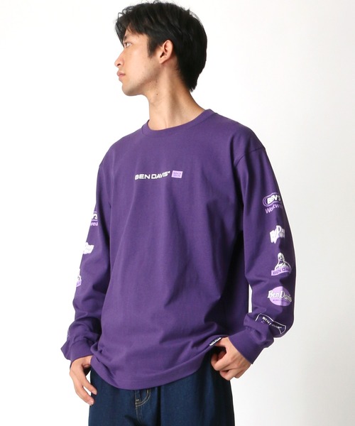BEN DAVIS(ベンデイビス)の「BEN DAVIS/ベンデイビス 袖プリント バナーロゴ ロングスリーブTシャツ(Tシャツ/カットソー・メンズ・ホワイト/ブラック/ベージュ/パープル・S/M/L/XL)」の22枚目の写真
