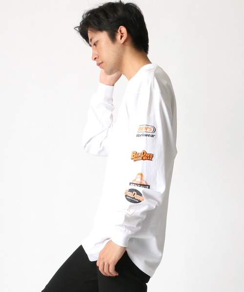 BEN DAVIS(ベンデイビス)の「BEN DAVIS/ベンデイビス 袖プリント バナーロゴ ロングスリーブTシャツ(Tシャツ/カットソー・メンズ・ホワイト/ブラック/ベージュ/パープル・S/M/L/XL)」の14枚目の写真
