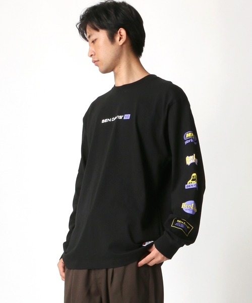 BEN DAVIS(ベンデイビス)の「BEN DAVIS/ベンデイビス 袖プリント バナーロゴ ロングスリーブTシャツ(Tシャツ/カットソー・メンズ・ホワイト/ブラック/ベージュ/パープル・S/M/L/XL)」の16枚目の写真