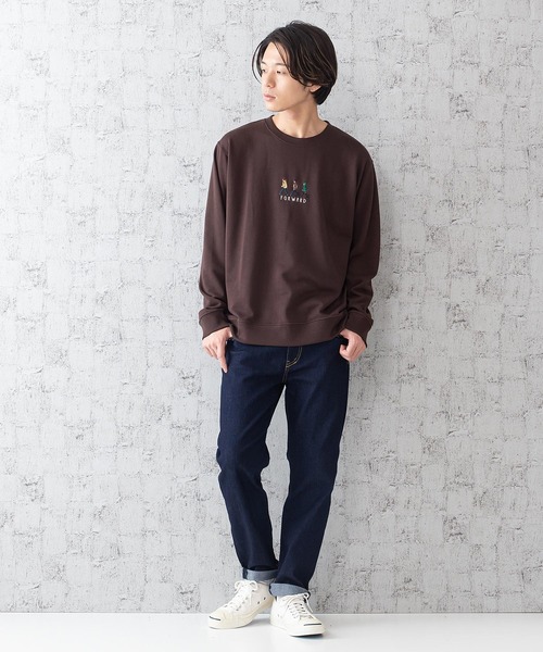 OUTDOOR PRODUCTS APPAREL(アウトドアプロダクツアパレル)の「CAMPモチーフトレーナー ワンポイント刺繍 バックプリント ルーズシルエット ユニセックス ブランド発祥の地をモチーフにしたグラフィックデザイン(スウェット・メンズ・ブラック/ベージュ/アイボリー/ブラウン・MEDIUM/LARGE/X-LARGE)」の18枚目の写真
