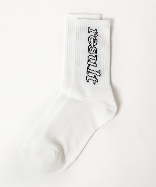 WEGO（ウィゴー）の「WEGO/resultロゴソックス（ソックス/靴下・レディース・ホワイト/ブラック/レッド/キャメル・FREE）」の2枚目の写真