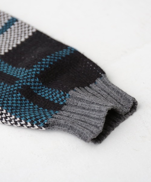 kOhAKU（コハク）の「『アシメチェック柄ニットカーディガン』（カーディガン/ボレロ・レディース・ブラック・1/2）」の7枚目の写真