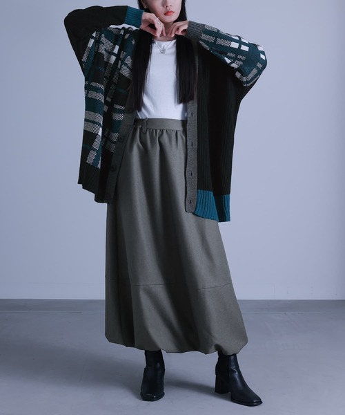 kOhAKU（コハク）の「『アシメチェック柄ニットカーディガン』（カーディガン/ボレロ・レディース・ブラック・1/2）」の18枚目の写真