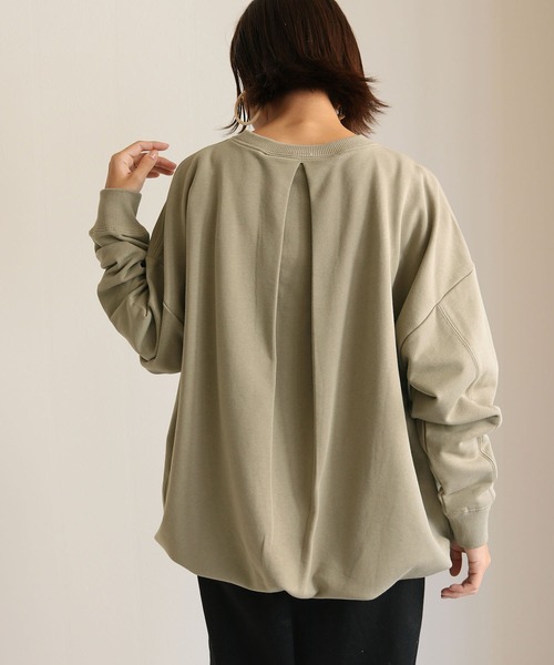 HER CLOSET(ハークローゼット)の「【HERCLOSET】ミニ裏毛ドロストビッグシルエットスウェット(スウェット・レディース・ブラック/ライトカーキ/ライトパープル/ライトイエロー/ライトベージュ/グレイッシュブルー・M)」の12枚目の写真