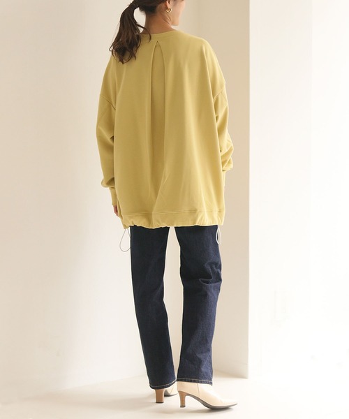 HER CLOSET(ハークローゼット)の「【HERCLOSET】ミニ裏毛ドロストビッグシルエットスウェット(スウェット・レディース・ブラック/ライトカーキ/ライトパープル/ライトイエロー/ライトベージュ/グレイッシュブルー・M)」の21枚目の写真