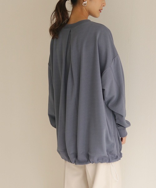 HER CLOSET(ハークローゼット)の「【HERCLOSET】ミニ裏毛ドロストビッグシルエットスウェット(スウェット・レディース・ブラック/ライトカーキ/ライトパープル/ライトイエロー/ライトベージュ/グレイッシュブルー・M)」の22枚目の写真
