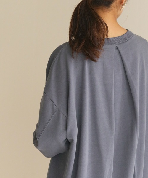 HER CLOSET(ハークローゼット)の「【HERCLOSET】ミニ裏毛ドロストビッグシルエットスウェット(スウェット・レディース・ブラック/ライトカーキ/ライトパープル/ライトイエロー/ライトベージュ/グレイッシュブルー・M)」の7枚目の写真