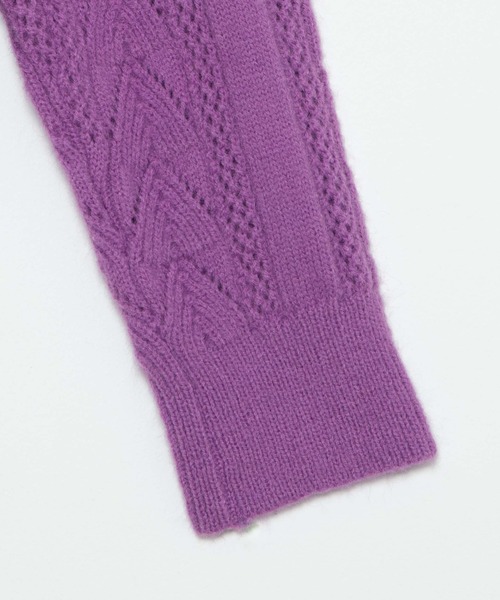 WEGO（ウィゴー）の「WEGO/フリルVネックカーディガン（カーディガン/ボレロ・レディース・パープル・FREE）」の2枚目の写真