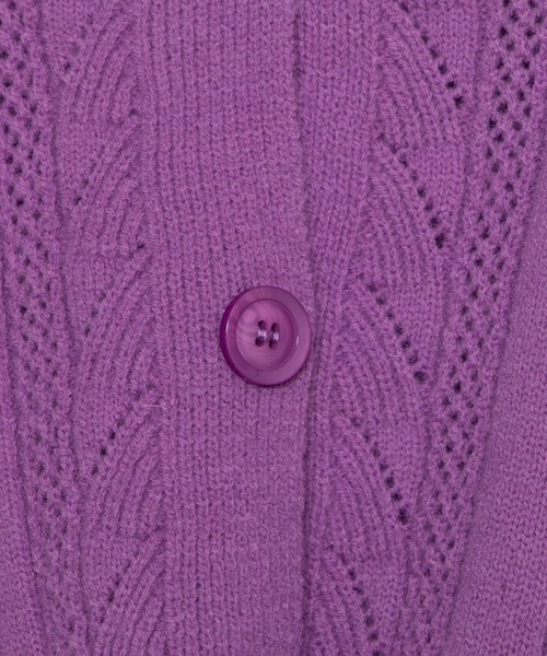 WEGO（ウィゴー）の「WEGO/フリルVネックカーディガン（カーディガン/ボレロ・レディース・パープル・FREE）」の6枚目の写真