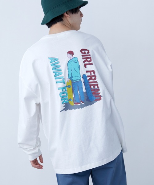 SPOC STORE(スポックストア)の「【SPOC STORE】シティポップ/ルーティンイラスト バックプリントロンT(Tシャツ/カットソー・メンズ・ホワイト系その他/ブラック系その他/ベージュ系その他/グリーン系その他/ブルー系その他/ホワイト系その他2/ホワイト系その他3/ホワイト系その他4/ベージュ系その他2/グリーン系その他2/ブルー系その他2/ブルー系その他3・M/L)」の17枚目の写真