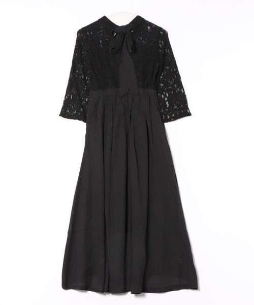 Lace Ladies(レースレディース)の「フィッシュテール レース袖 ワンピースドレス(ドレス・レディース・ネイビー/ブラック/ブルーグレー/グレー・S/XL/XXL/L/M)」の5枚目の写真