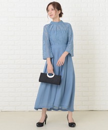 フィッシュテール レース袖 ワンピースドレス