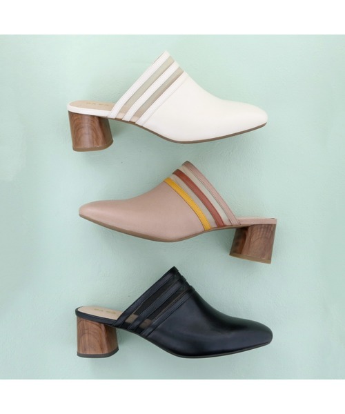 cava cava（サヴァサヴァ）の「チュールのラインがかわいいヒールアップミュール/cava cava (サヴァサヴァ)（パンプス・レディース・ブラック/ベージュ/オフホワイト・22.5cm/23.5cm/24.5cm/23.0cm/24.0cm）」の14枚目の写真