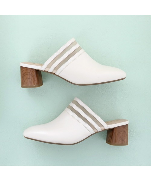 cava cava（サヴァサヴァ）の「チュールのラインがかわいいヒールアップミュール/cava cava (サヴァサヴァ)（パンプス・レディース・ブラック/ベージュ/オフホワイト・22.5cm/23.5cm/24.5cm/23.0cm/24.0cm）」の15枚目の写真