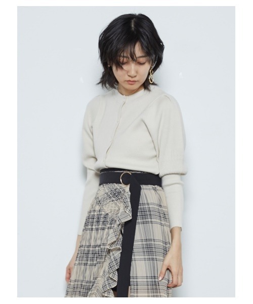SNIDEL（スナイデル）の「Sustainableパフスリーブリブニット