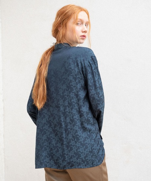 idem（イデム）の「chill out china shirt/ペイズリーサテンチャイナブラウス（シャツ/ブラウス・レディース・ネイビー/ブルー・FREE）」の3枚目の写真